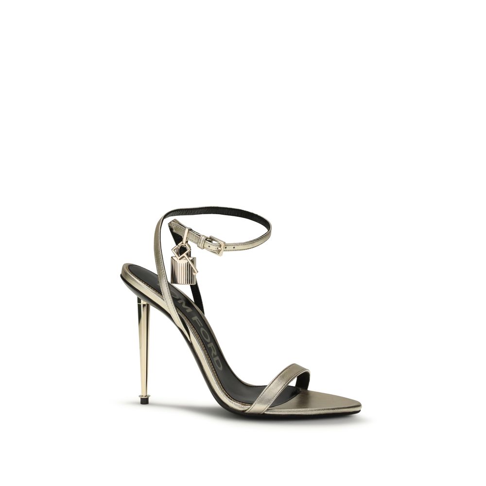 Tom Ford Stilettosandalen aus Ziegenleder in Gold