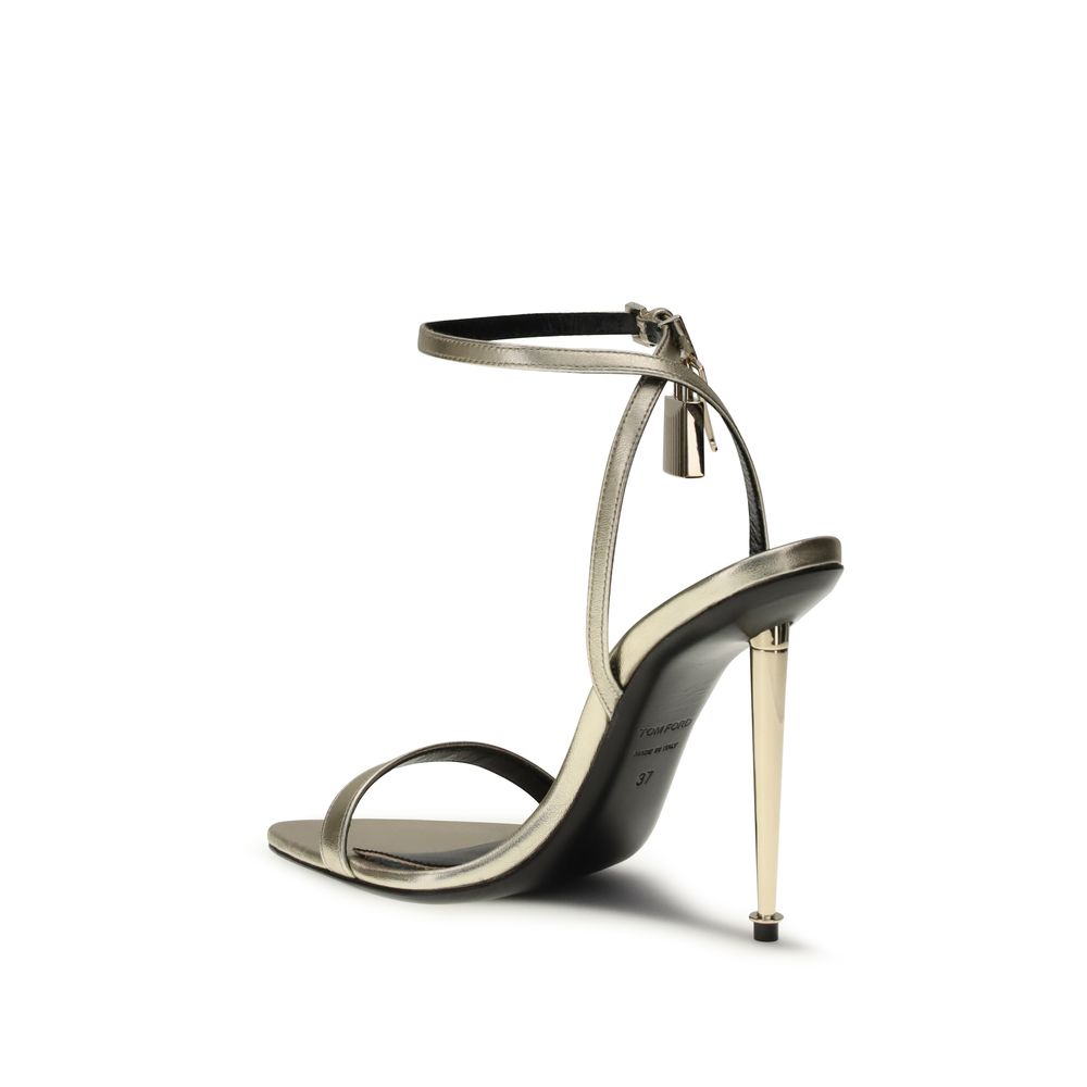 Tom Ford Stilettosandalen aus Ziegenleder in Gold