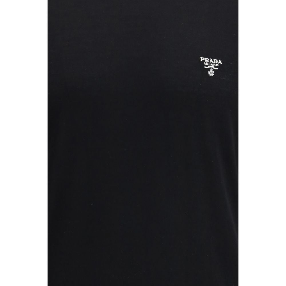 Prada Schwarzes T-Shirt aus Fleece-Wolle