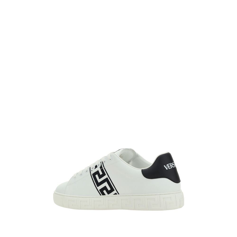 Versace Weiße Kalbsleder Bos Taurus Low-Top-Sneaker
