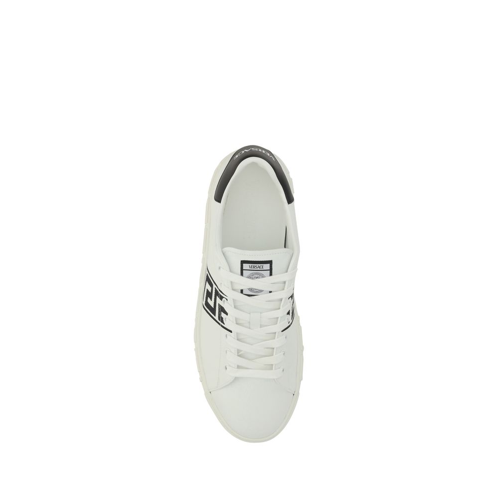 Versace Weiße Kalbsleder Bos Taurus Low-Top-Sneaker