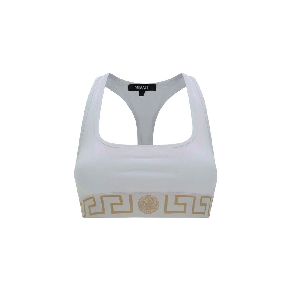 Versace Weißer Baumwoll-Sport-BH