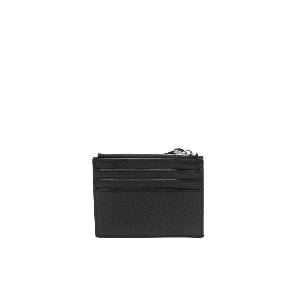 Valentino Garavani Schwarzer Kalbsleder-Kartenetui