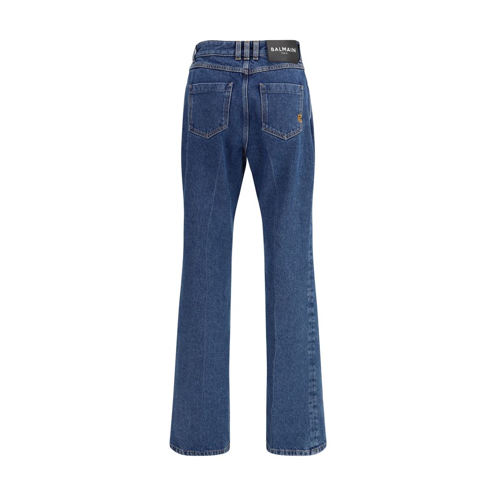 Balmain Blaue Baumwoll-Jeans mit geradem Bein
