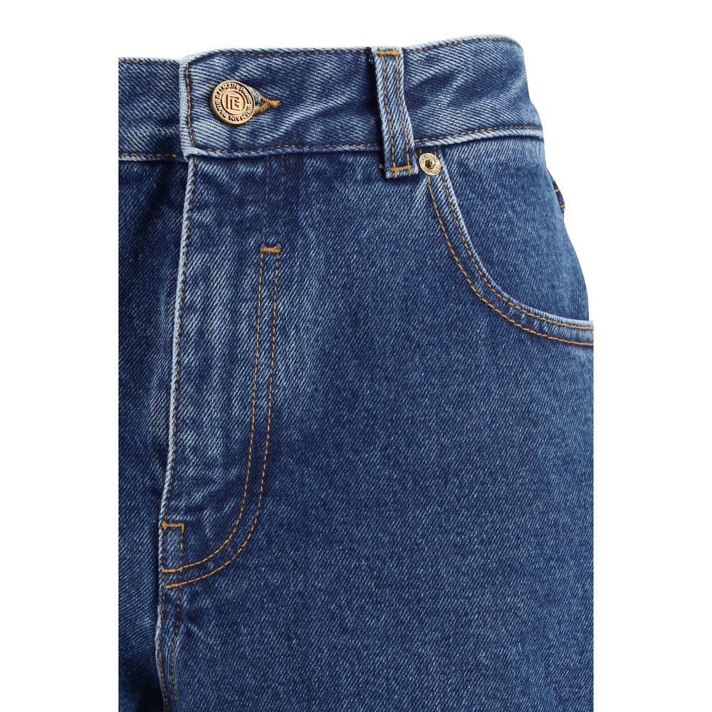 Balmain Blaue Baumwoll-Jeans mit geradem Bein