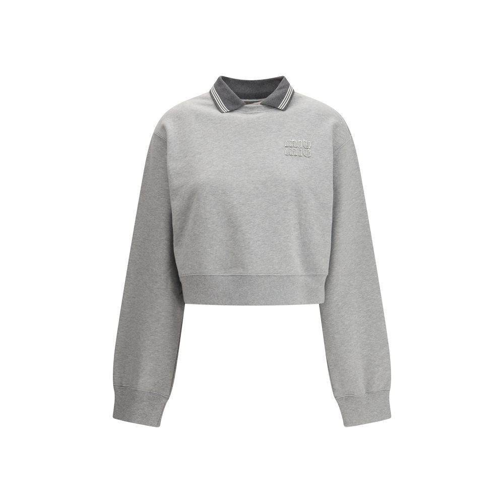 Miu Miu Graues Baumwoll-Sweatshirt