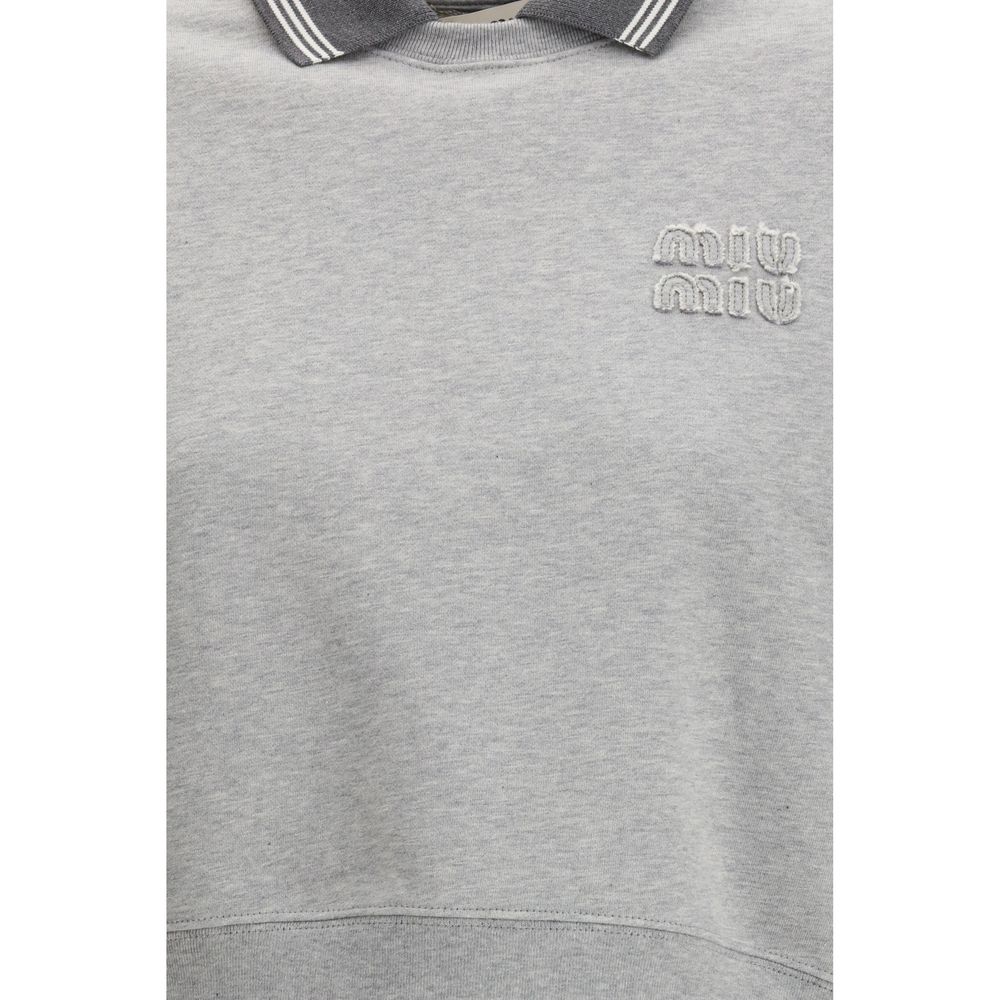 Miu Miu Graues Baumwoll-Sweatshirt