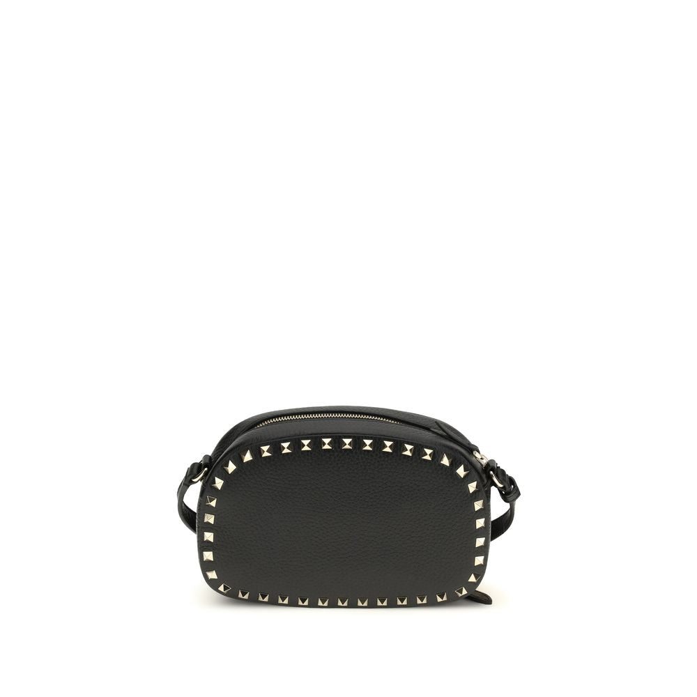 Valentino Garavani Schwarze Bos Taurus Kalbsleder Schultertasche