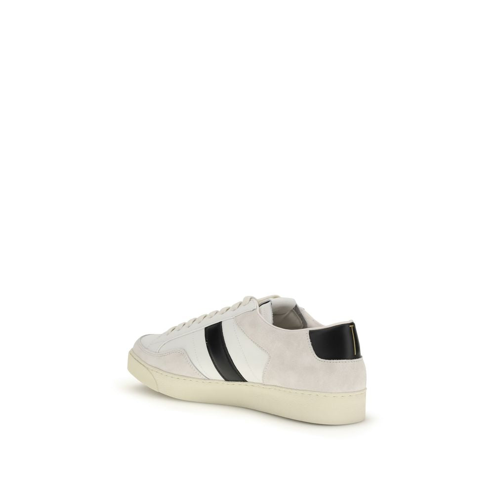 Tom Ford Weiße Bos Taurus Kalbsleder-Sneaker