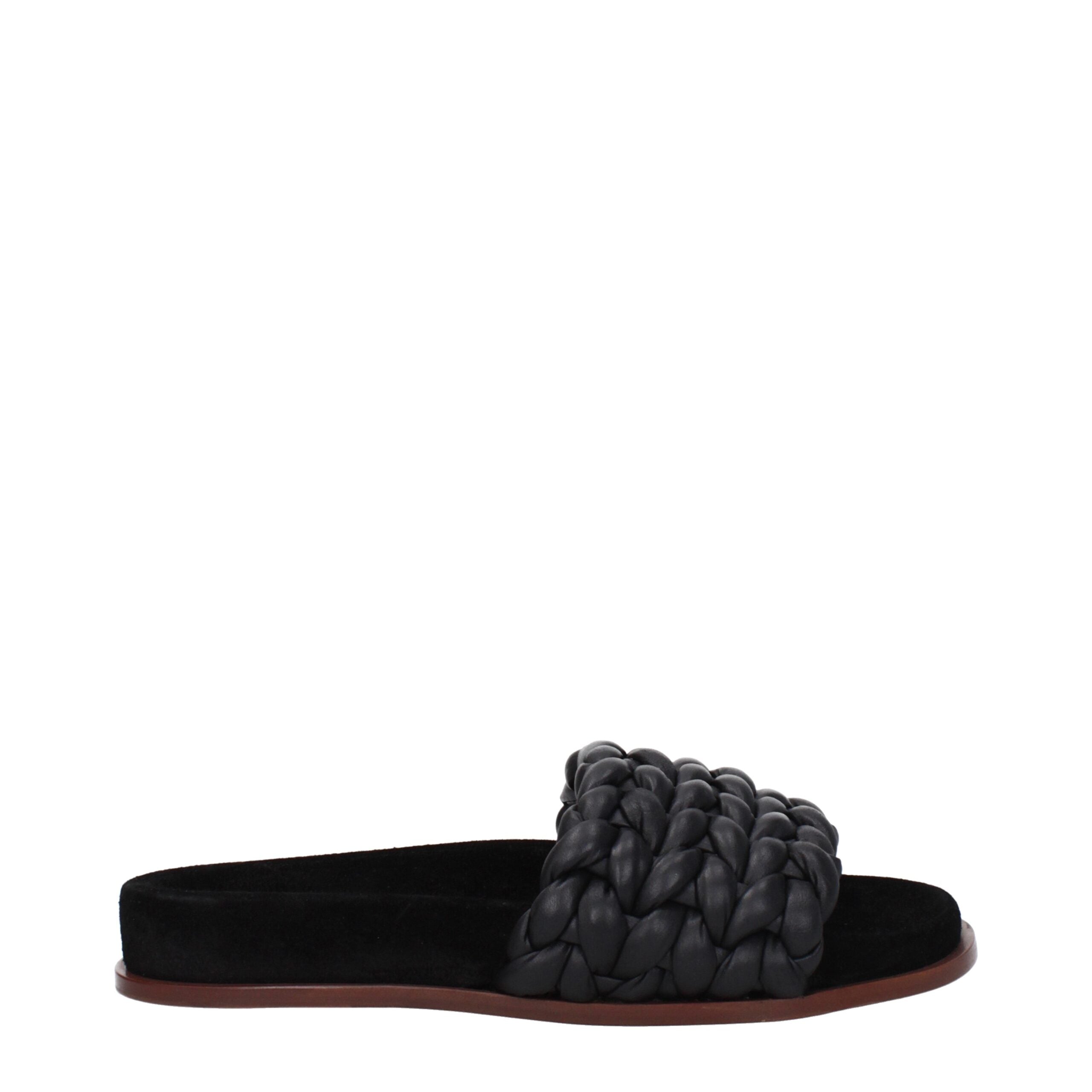 Chloé Schwarze Leder-Slipper