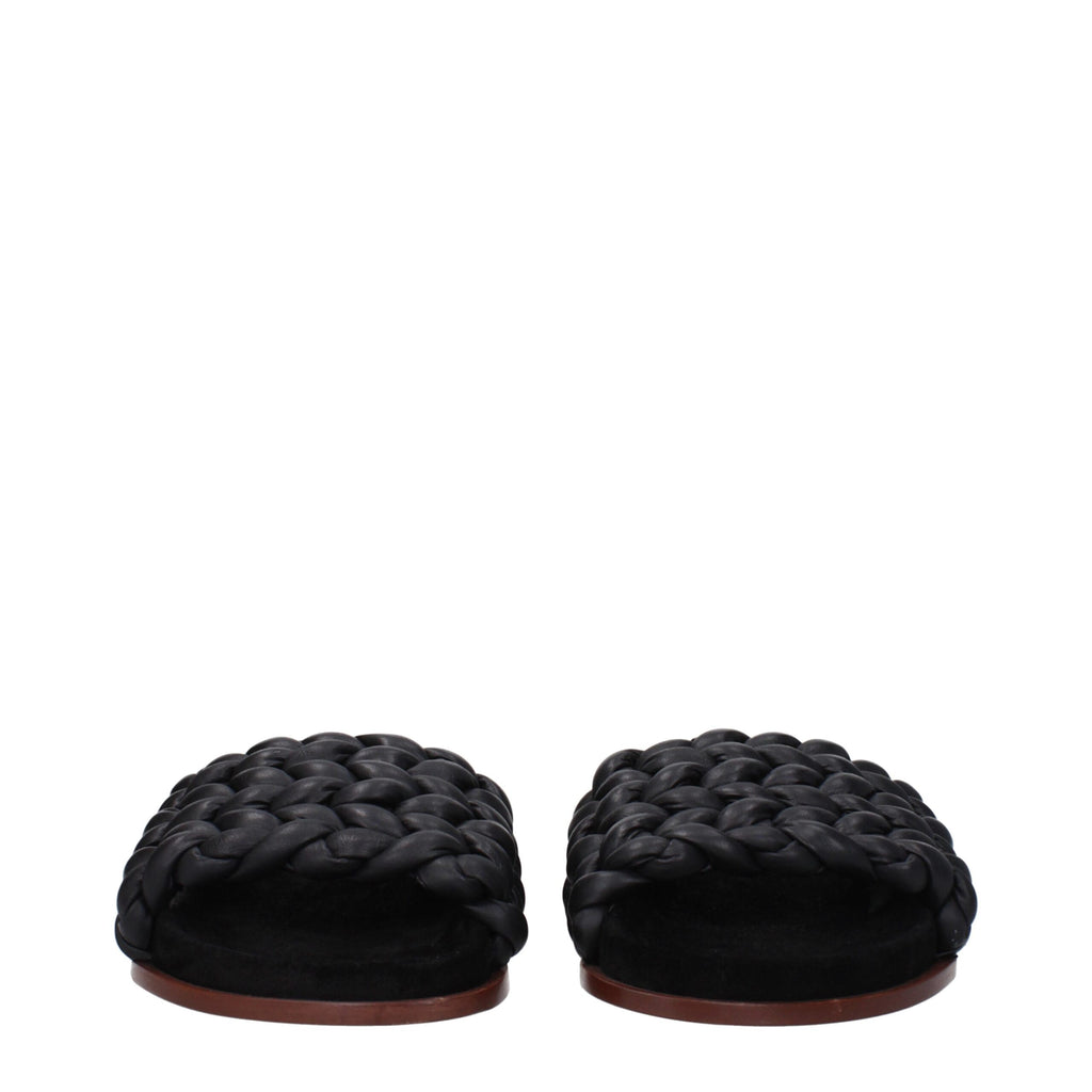 Chloé Schwarze Leder-Slipper