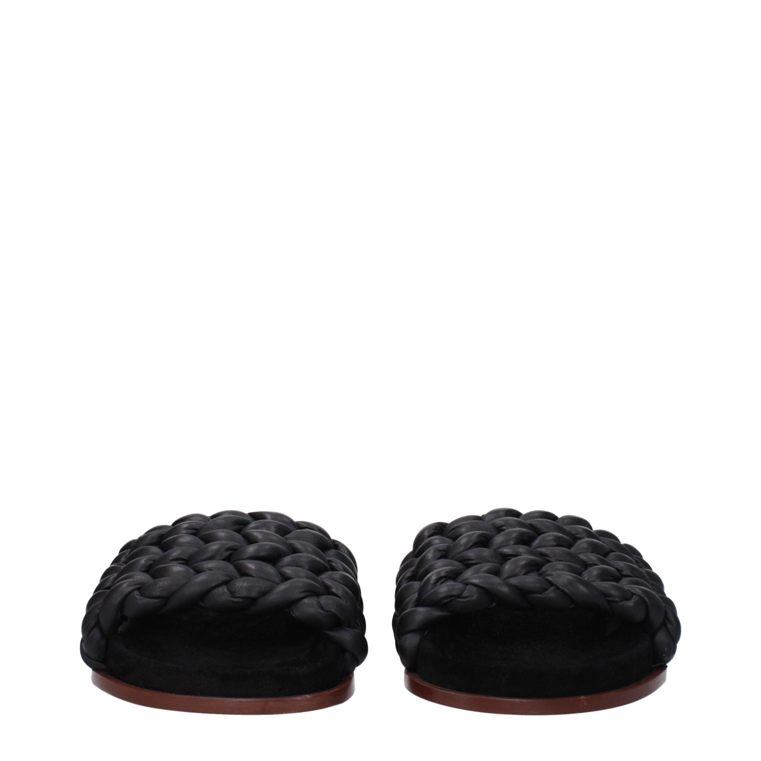 Chloé Schwarze Leder-Slipper