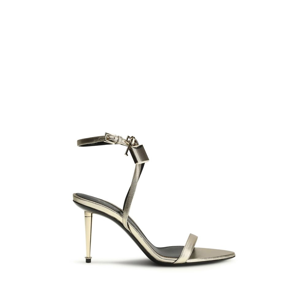 Tom Ford Sandaletten aus goldenem Kalbsleder Bos Taurus mit Stilettoabsatz