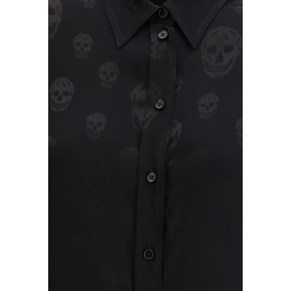 Alexander McQueen Schwarzes Hemd mit Viskose-Muster