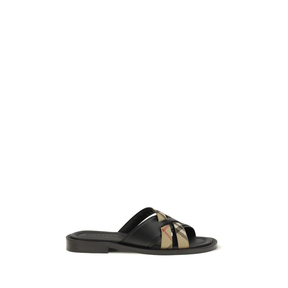 Burberry Schwarze Bos Taurus Kalbsleder-Sandalen