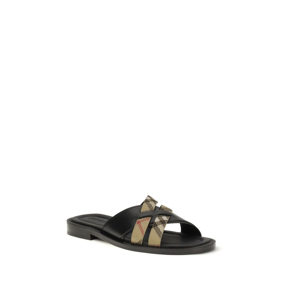 Burberry Schwarze Bos Taurus Kalbsleder-Sandalen