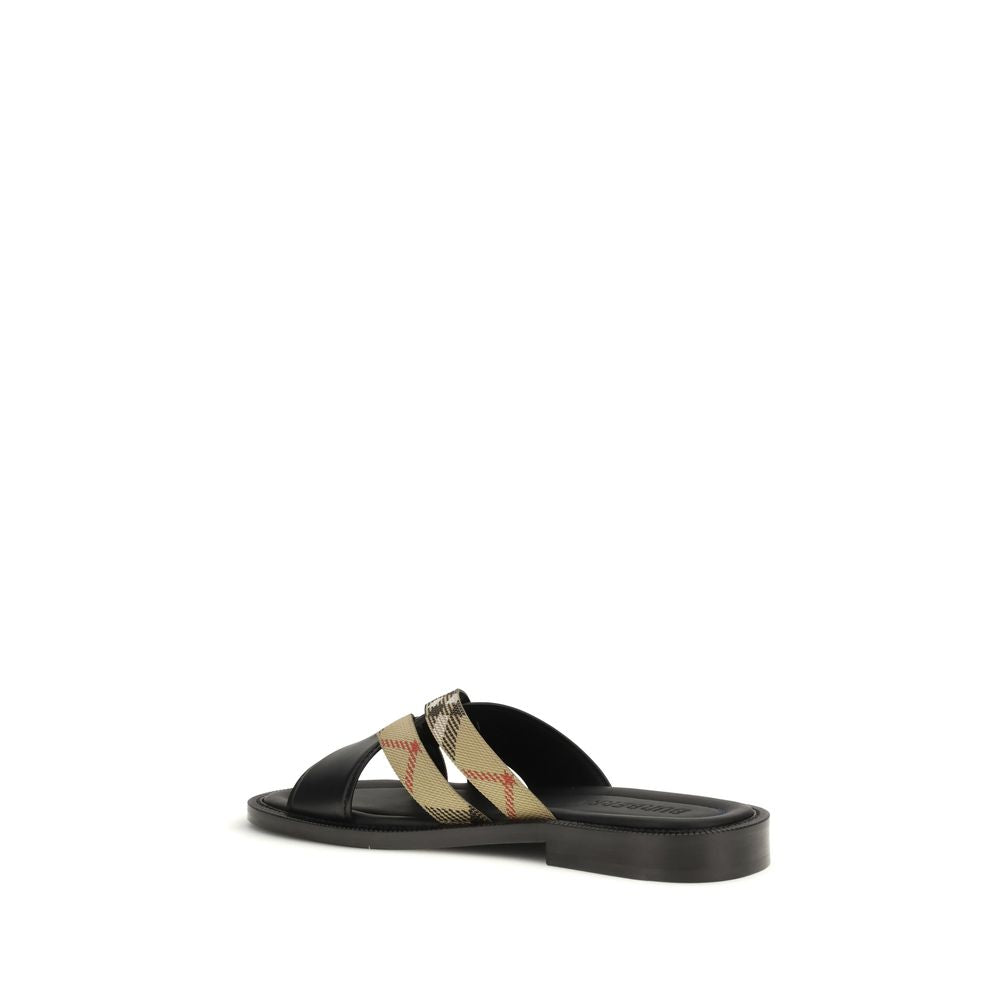Burberry Schwarze Bos Taurus Kalbsleder-Sandalen
