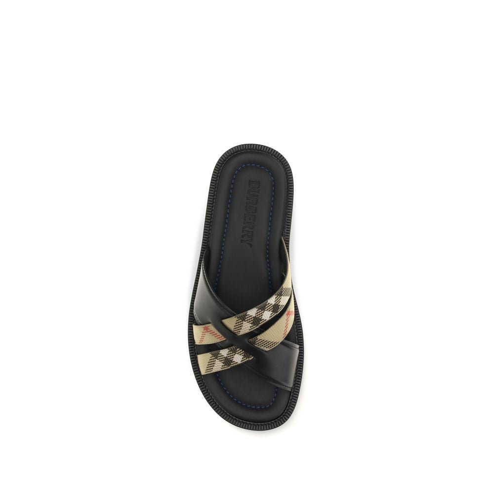 Burberry Schwarze Bos Taurus Kalbsleder-Sandalen