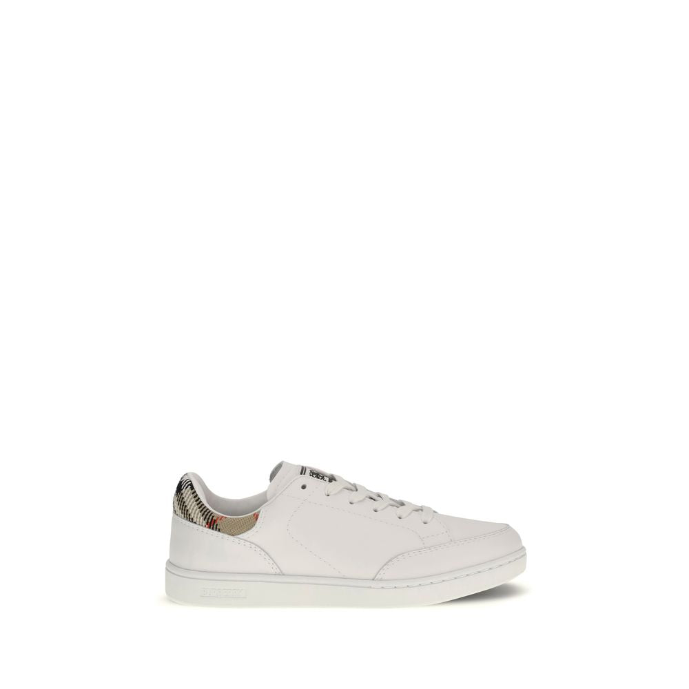 Burberry Weiße Low-Top-Sneaker aus Kalbsleder Bos Taurus
