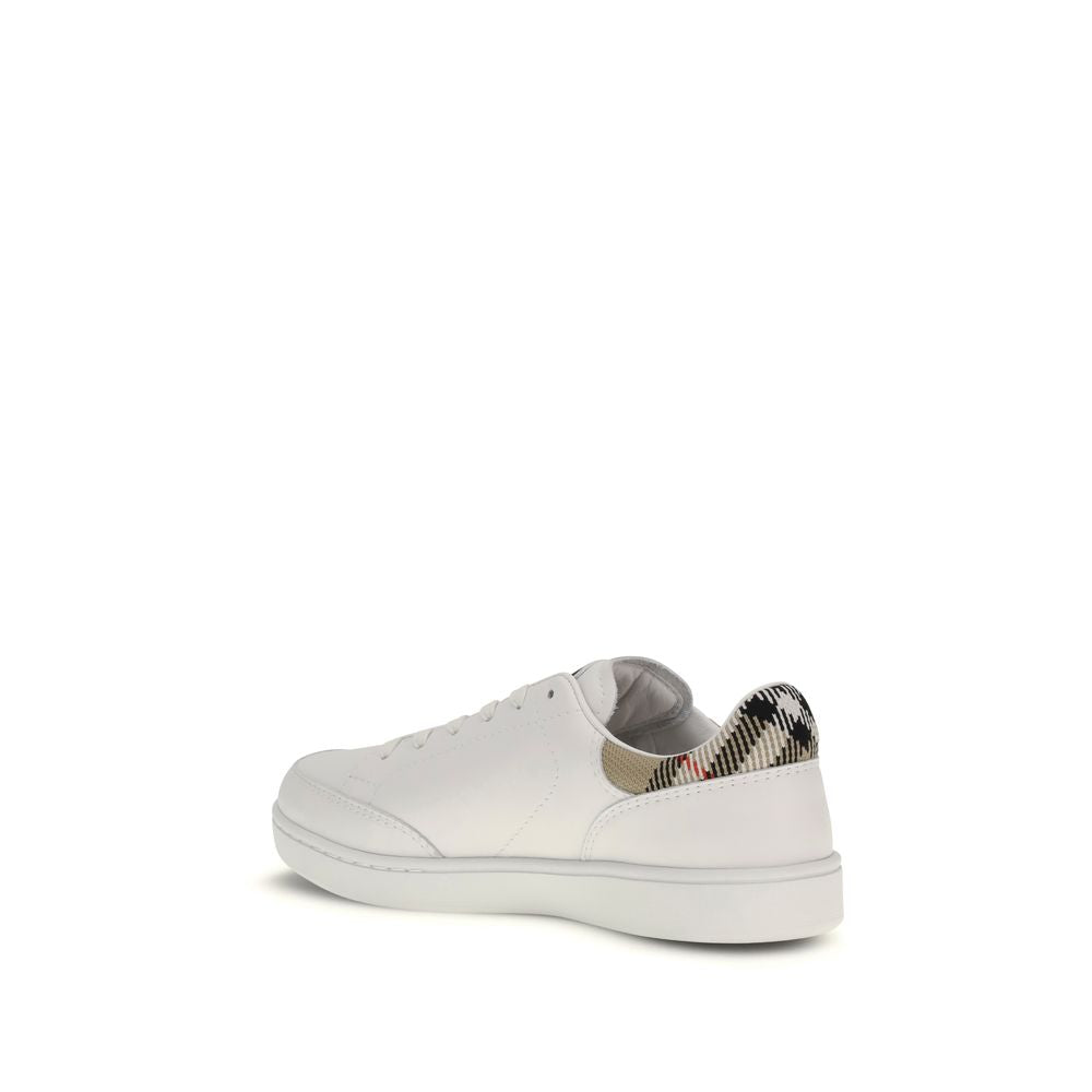 Burberry Weiße Low-Top-Sneaker aus Kalbsleder Bos Taurus