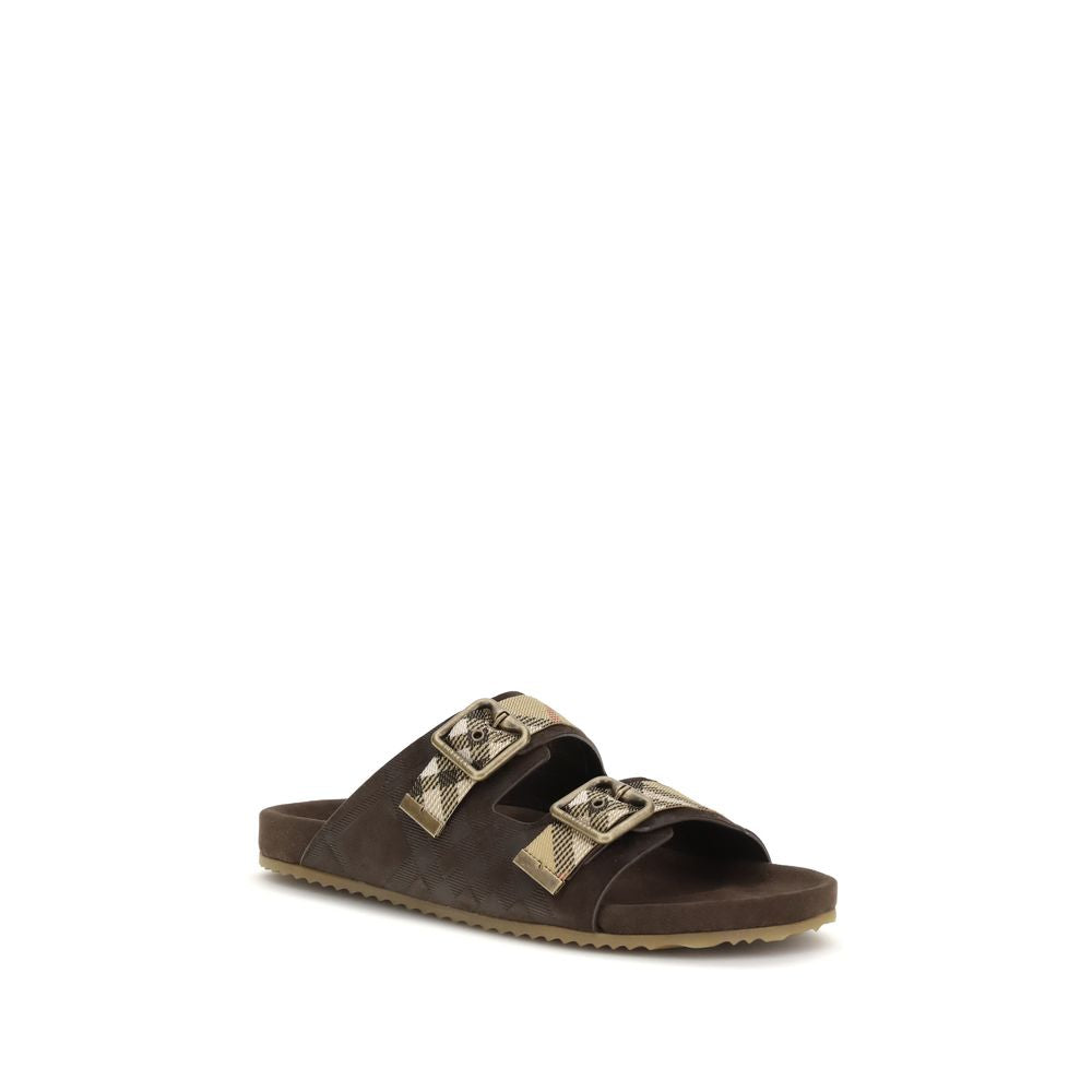Burberry Braune Polyamid-Sandalen
