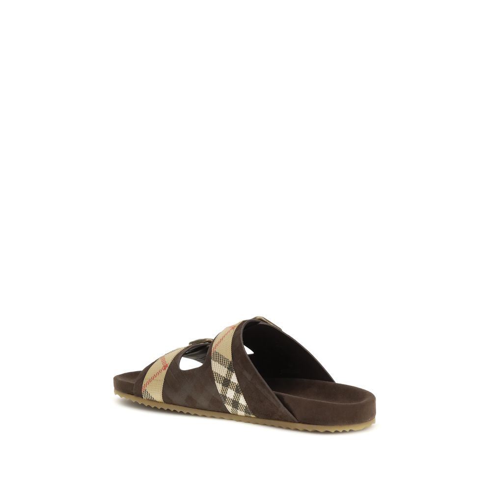 Burberry Braune Polyamid-Sandalen