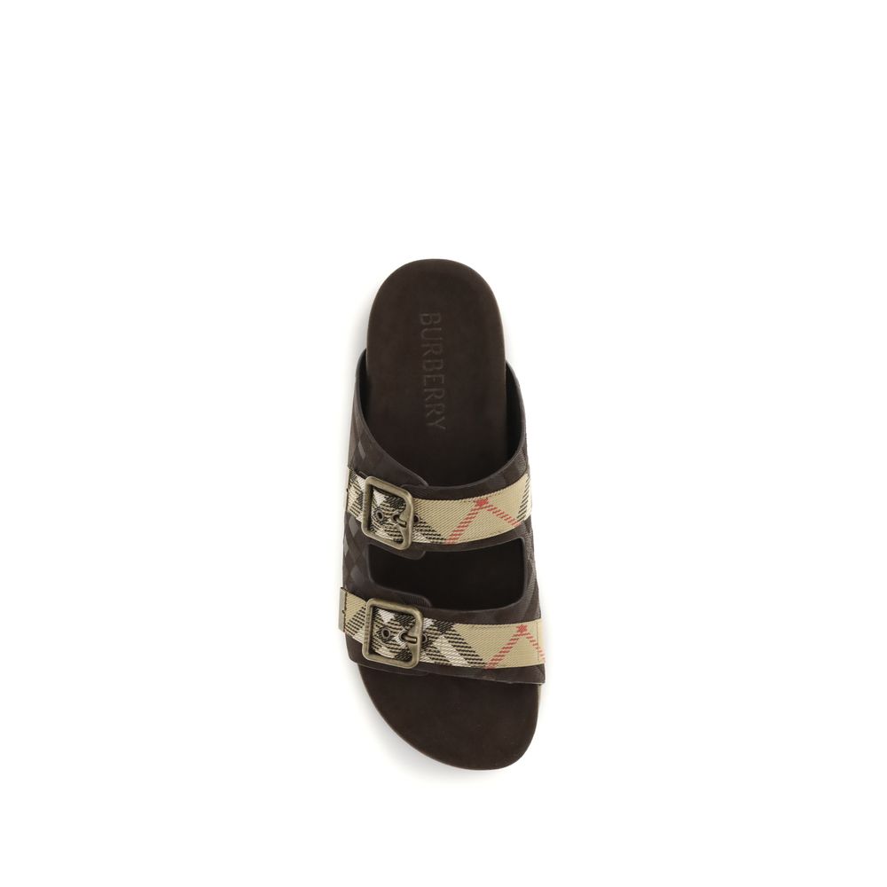 Burberry Braune Polyamid-Sandalen