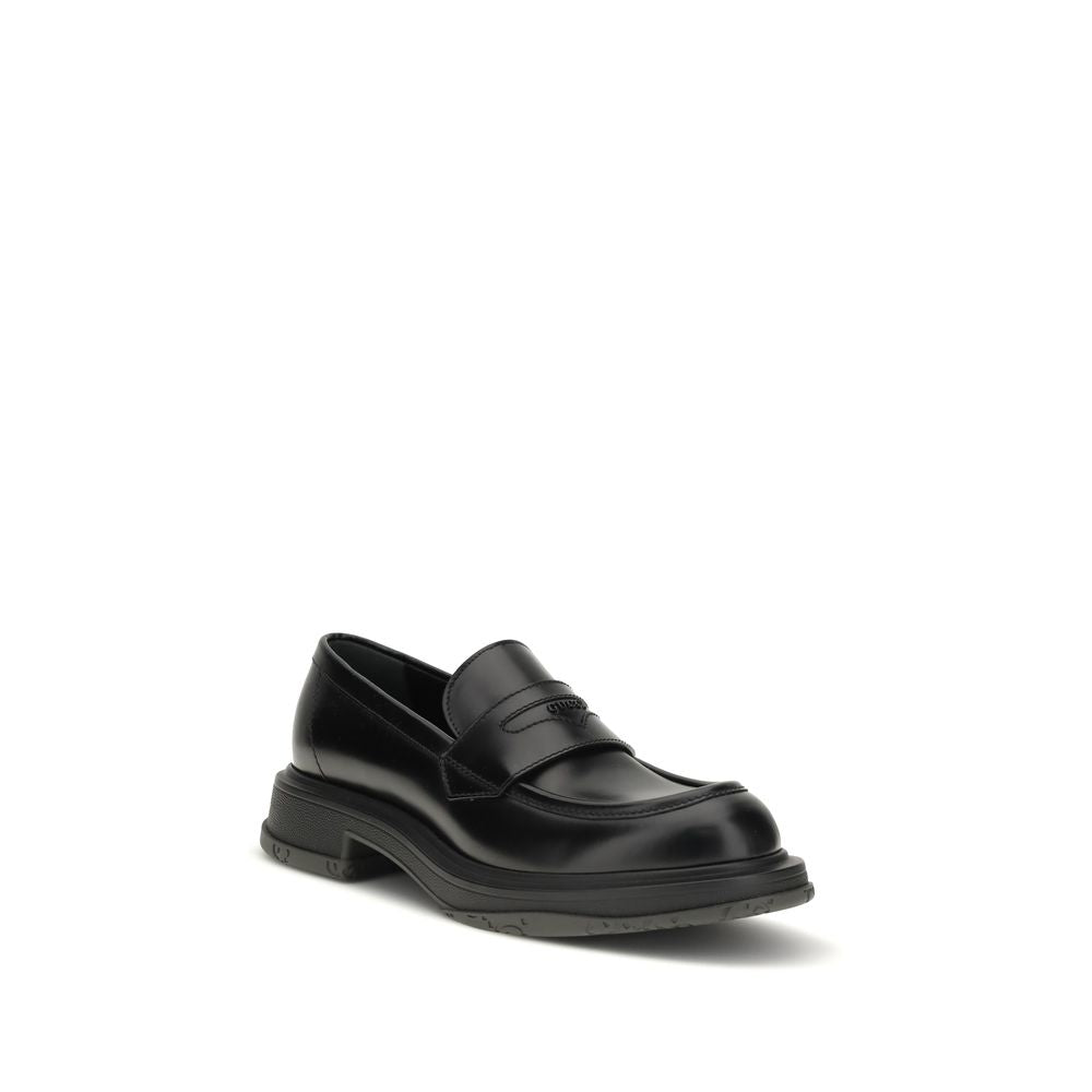 Gucci Schwarze Bos Taurus Kalbsleder Loafer zum Hineinschlüpfen