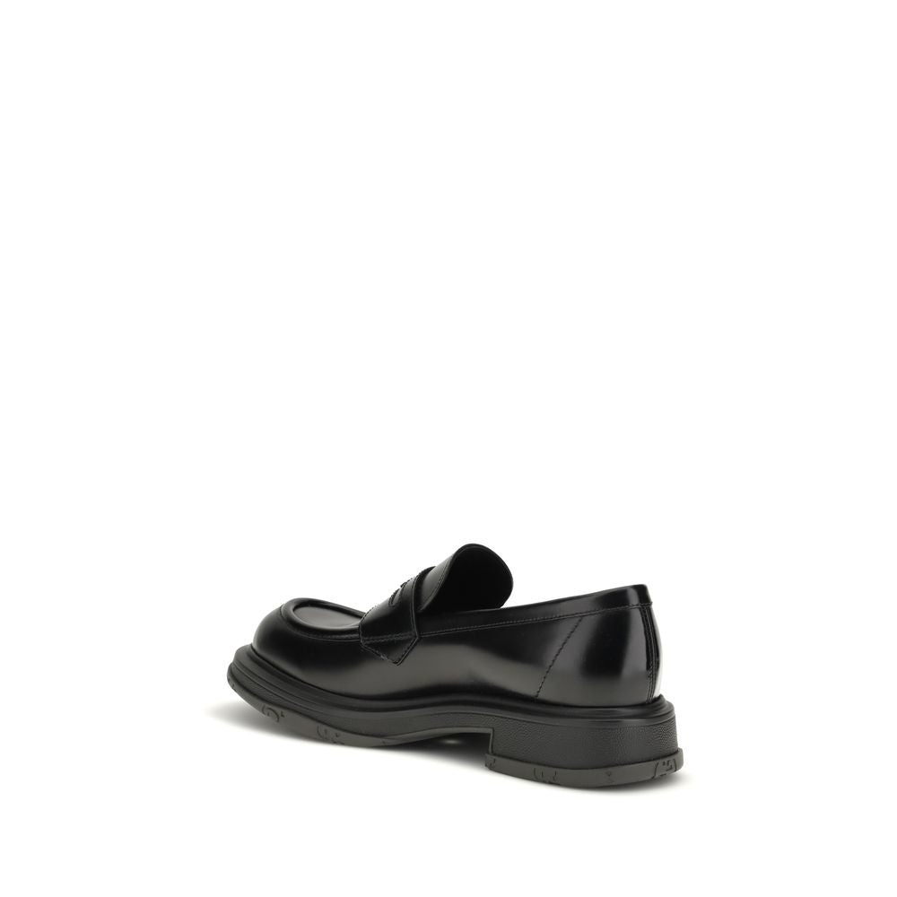 Gucci Schwarze Bos Taurus Kalbsleder Loafer zum Hineinschlüpfen