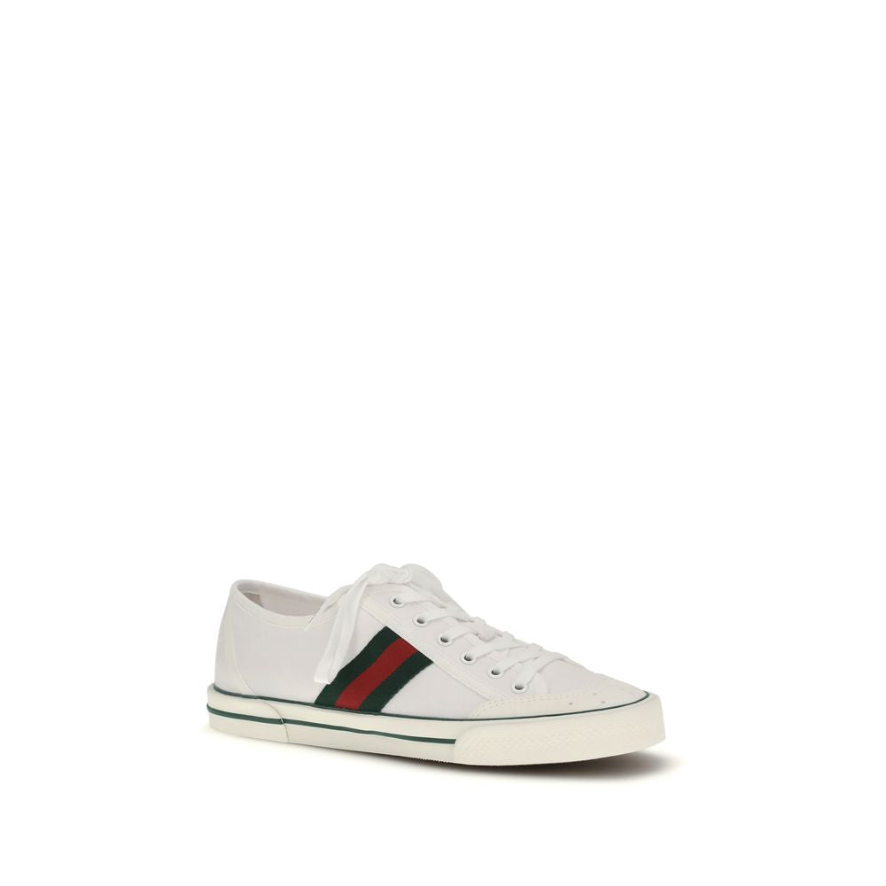 Gucci Weiße Low-Top-Sneaker aus Baumwolle