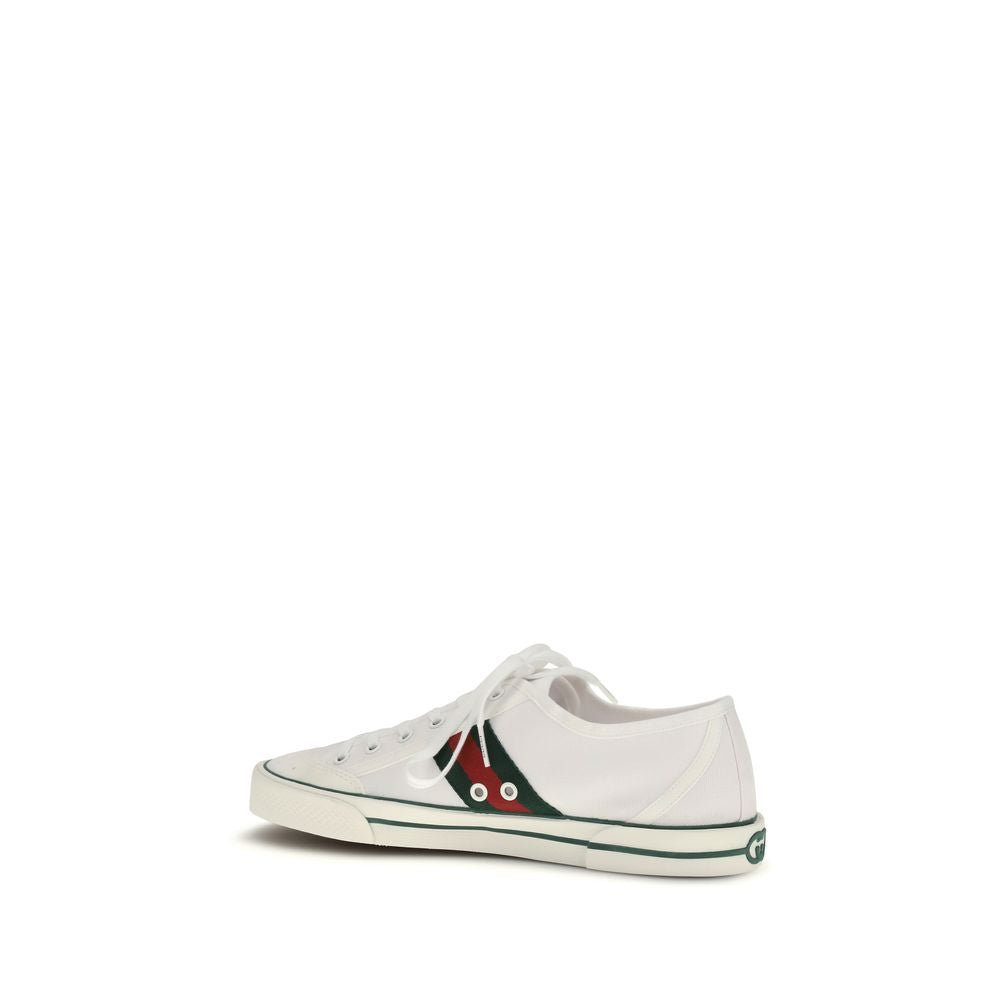 Gucci Weiße Low-Top-Sneaker aus Baumwolle
