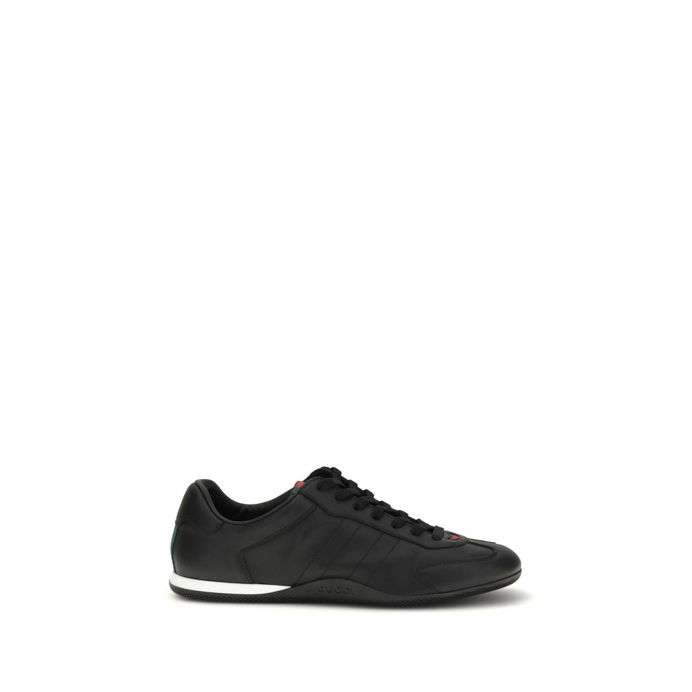 Gucci Schwarze Bos Taurus Kalbsleder Low-Top-Sneaker