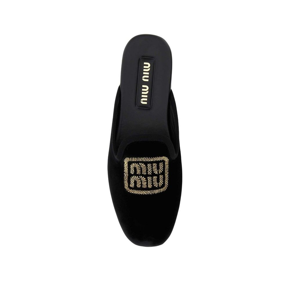 Miu Miu Schwarze Mules aus Kalbsleder