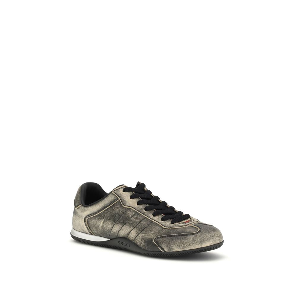Gucci Schwarze Bos Taurus Kalbsleder Low-Top-Sneaker