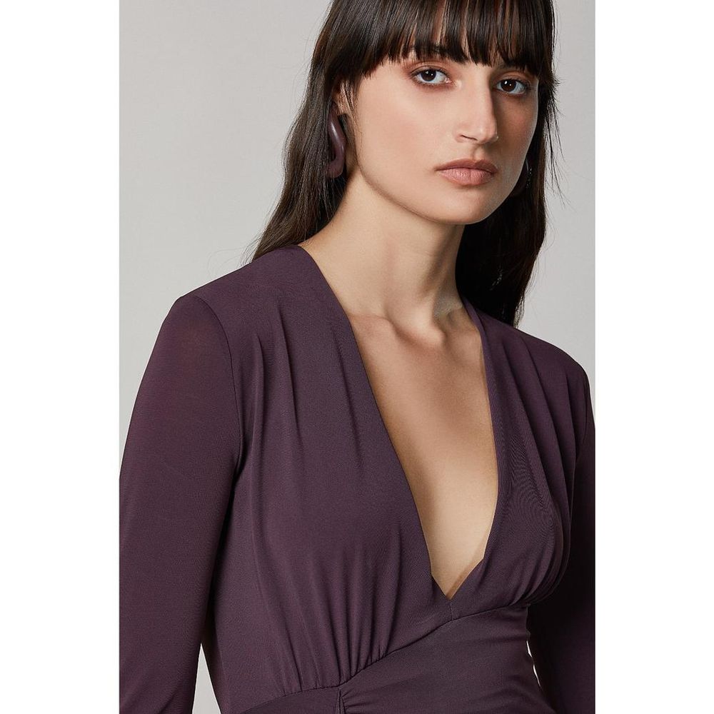 Patrizia Pepe Lila Azetat Freizeitkleid