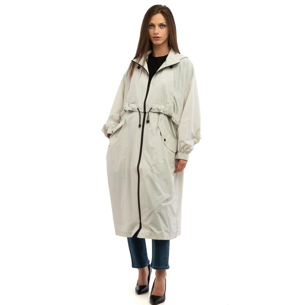 Patrizia Pepe Graue Polyamid-Jacke in voller Länge
