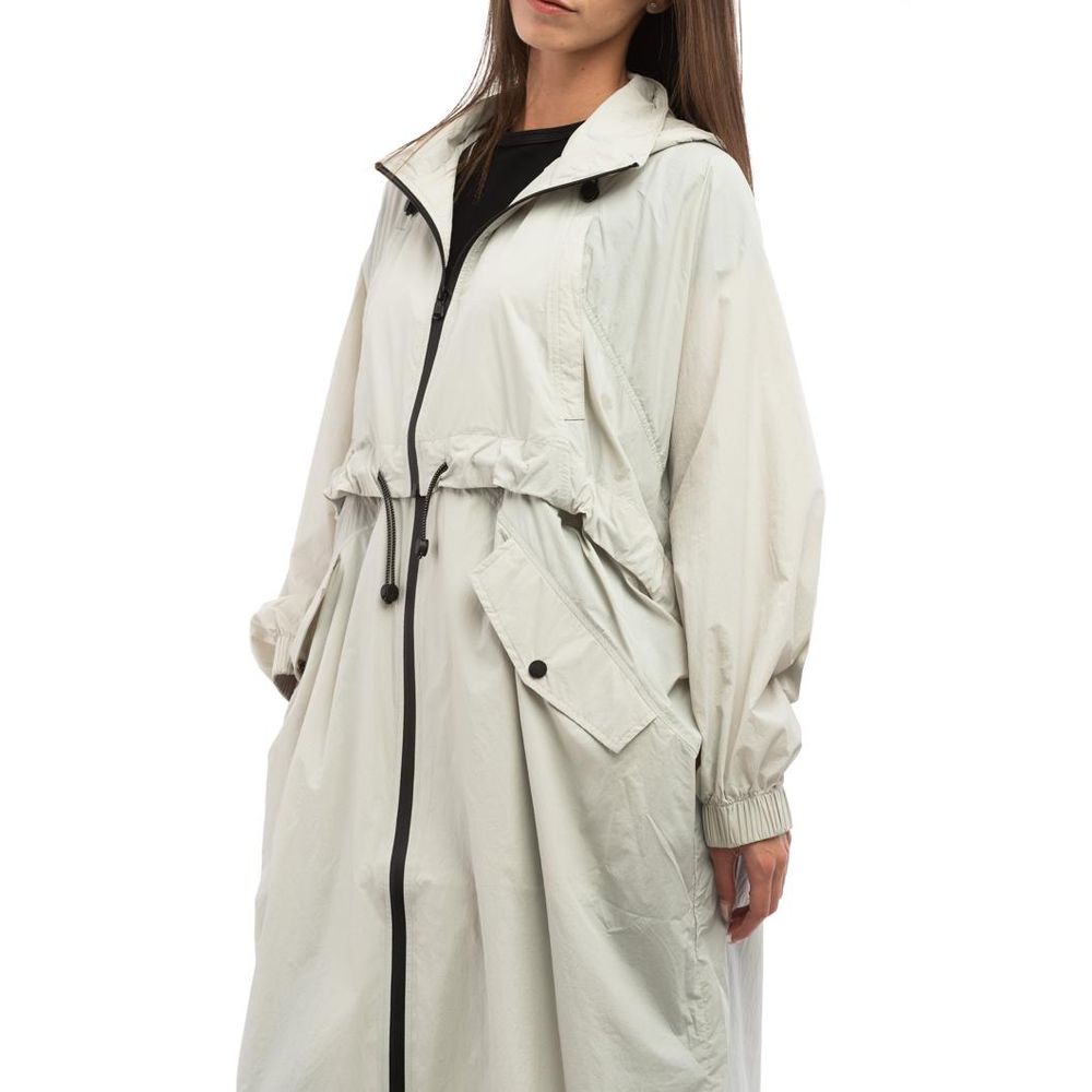 Patrizia Pepe Graue Polyamid-Jacke in voller Länge
