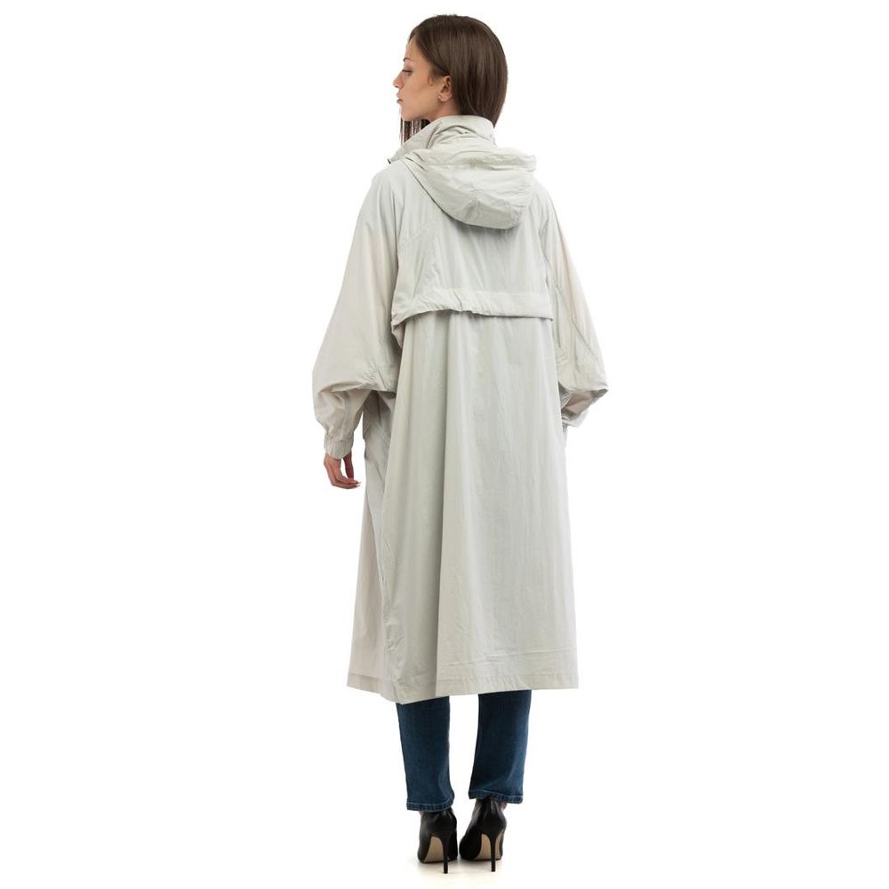 Patrizia Pepe Graue Polyamid-Jacke in voller Länge