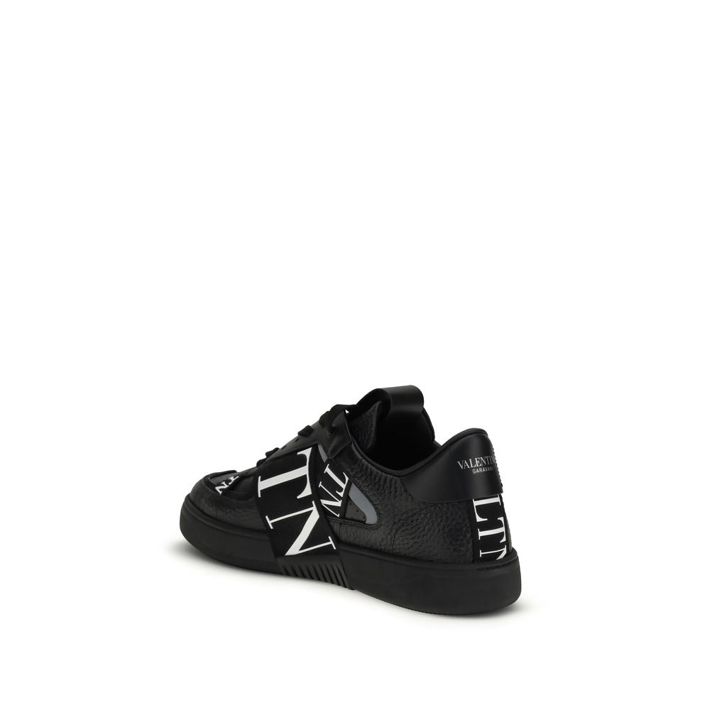 Valentino Garavani Schwarze Bos Taurus Kalbsleder Low-Top Sneaker