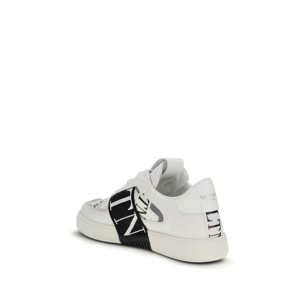 Valentino Garavani Weiße Bos Taurus Kalbsleder Low-Top-Sneaker