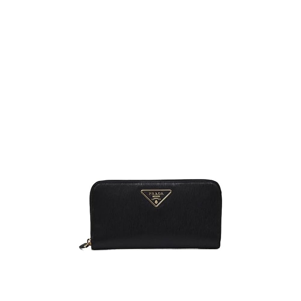 Prada Schwarze Kalbsleder-Geldbörse