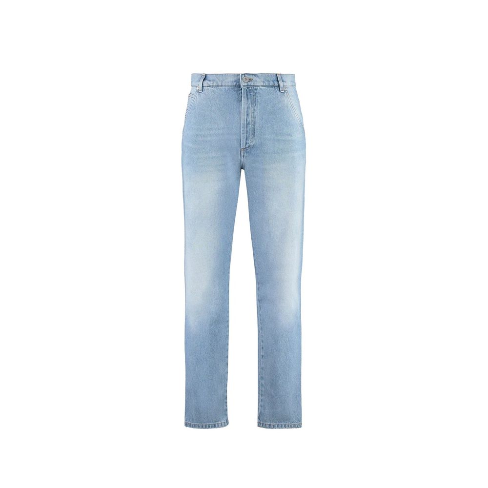 Balmain Blaue Cropped Jeans aus Baumwolle