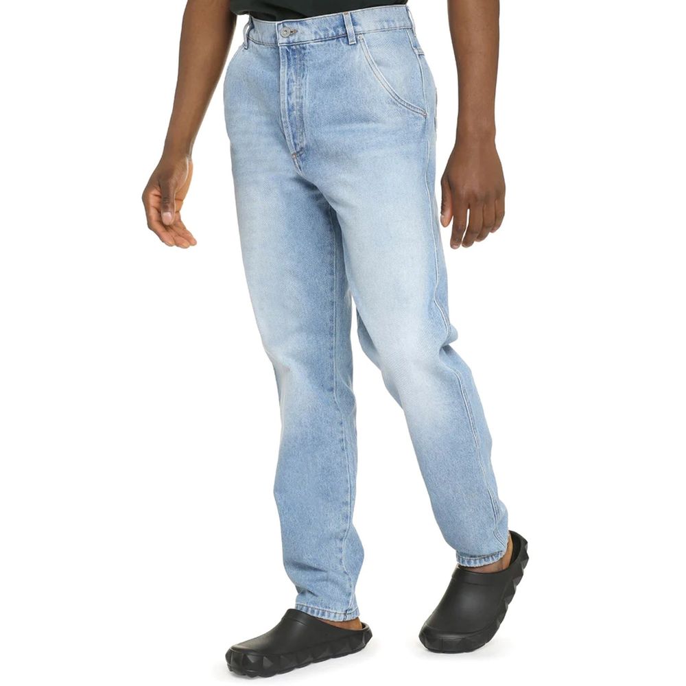 Balmain Blaue Cropped Jeans aus Baumwolle