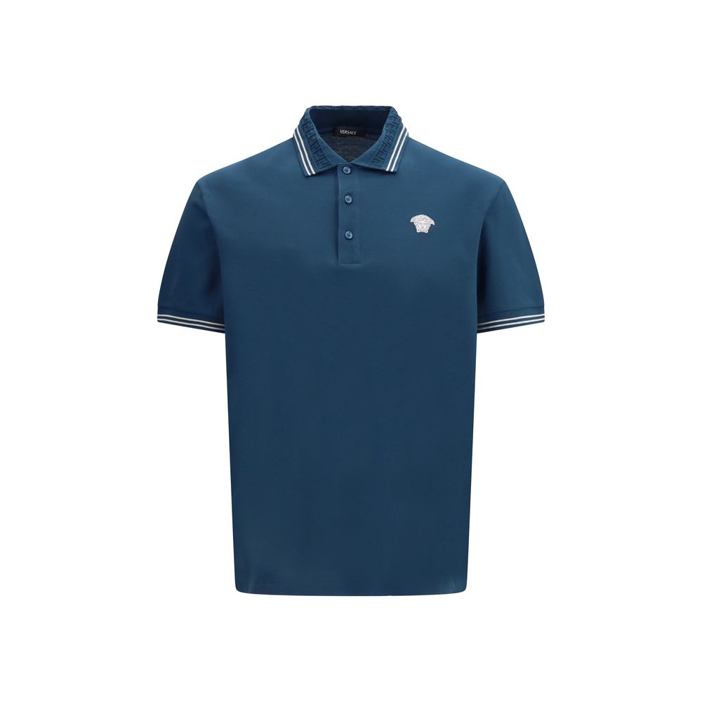 Versace Blaues Baumwoll-Poloshirt