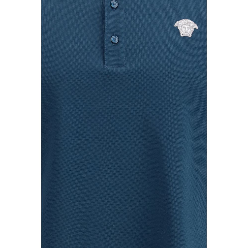 Versace Blaues Baumwoll-Poloshirt