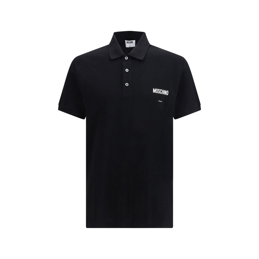 Moschino Schwarzes Polo-Shirt aus Baumwolle