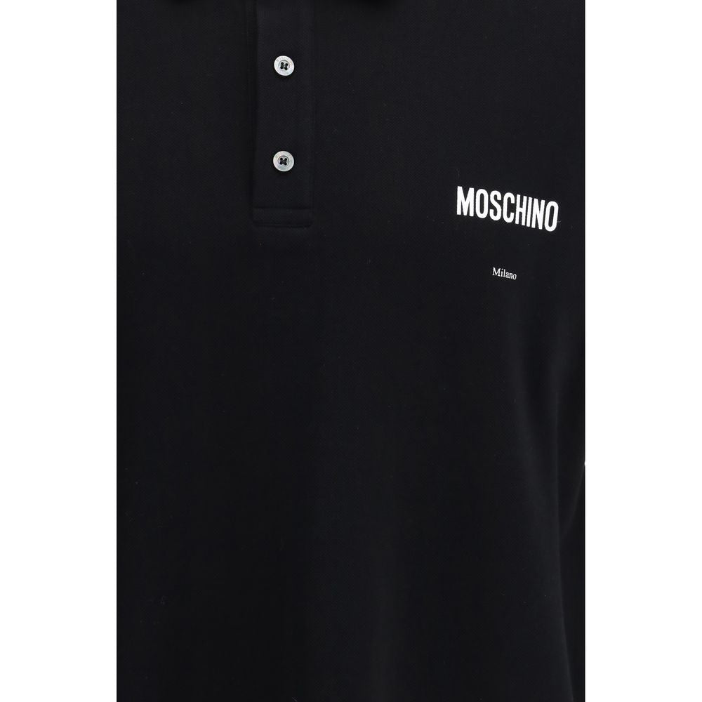 Moschino Schwarzes Polo-Shirt aus Baumwolle