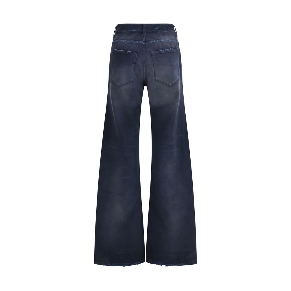 Balenciaga Blaue ausgestellte Jeans aus Baumwolle