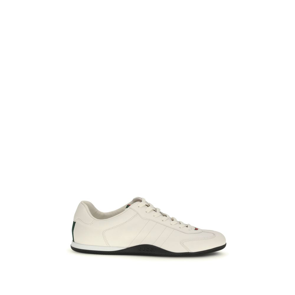 Gucci Weiße Bos Taurus Kalbsleder Low-Top-Sneaker
