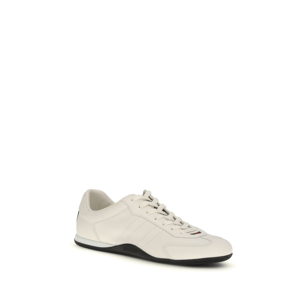 Gucci Weiße Bos Taurus Kalbsleder Low-Top-Sneaker
